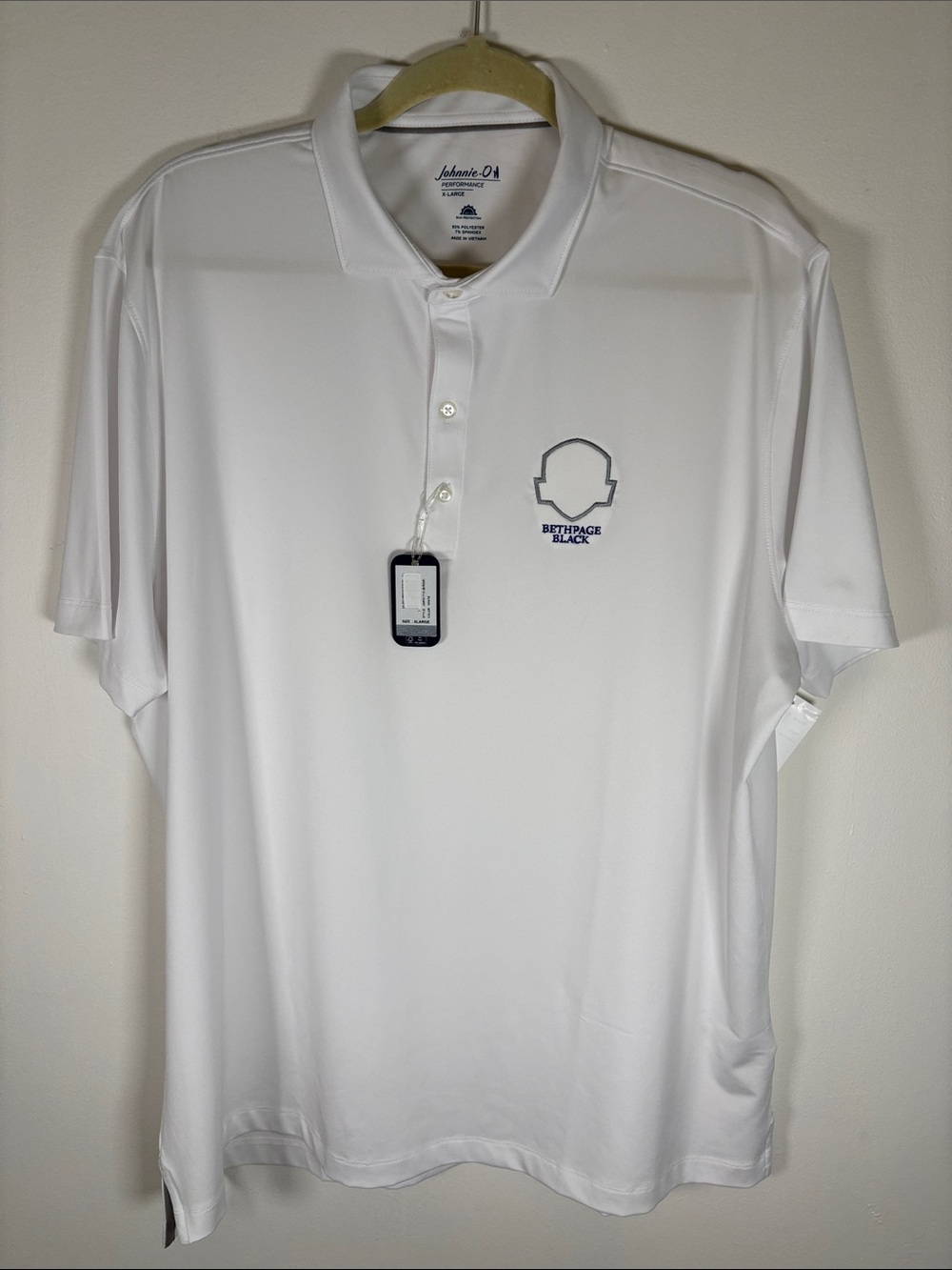 johnnie-O Birdie Performance Polo – Bethpage Black Logo – White – Men's XL – NEW